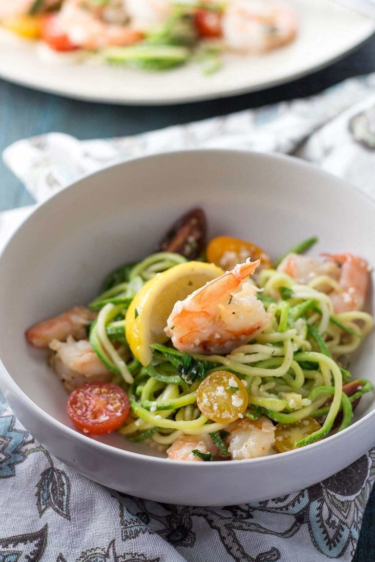 Zucchini Noodle Shrimp Scampi - Low Carb Maven