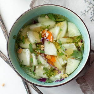 This refreshing Thai Cucumber Salad is a fast & easy side! low carb, sugar-free, Paleo & Keto.