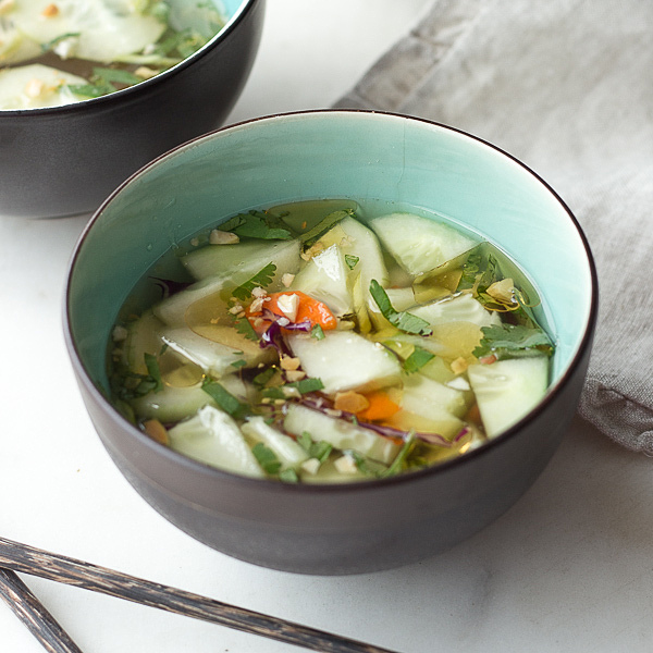 This refreshing Thai Cucumber Salad is a fast & easy side! low carb, sugar-free, Paleo & Keto.