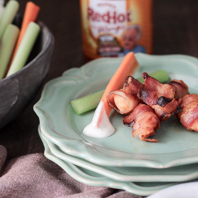 Low Carb Bacon Wrapped Buffalo Chicken Bites (GlutenFree & Keto)