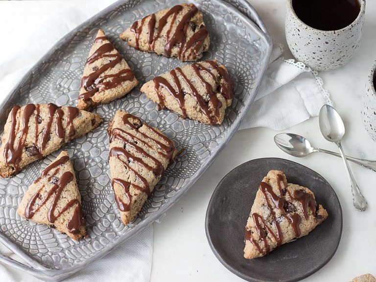 Low Carb Chocolate Chip Scones remind me of a Starbucks favorite! Low Carb, Keto, Gluten-free, Sugar-free, THM