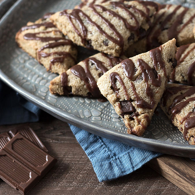 Low Carb Chocolate Chip Scones remind me of a Starbucks favorite! Low Carb, Keto, Gluten-free, Sugar-free, THM