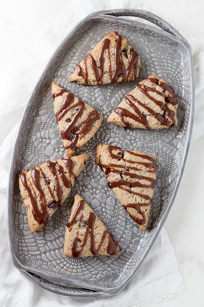 Low Carb Chocolate Chip Scones remind me of a Starbucks favorite! Low Carb, Keto, Gluten-free, Sugar-free, THM