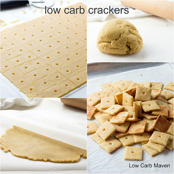 Low Carb Cheese Cracker Process: dough, rolling & cutting.