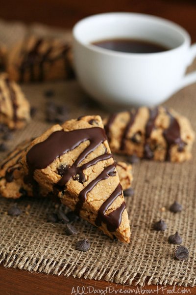 Peanut Butter Chocolate Scones - All Day I Dream About Food