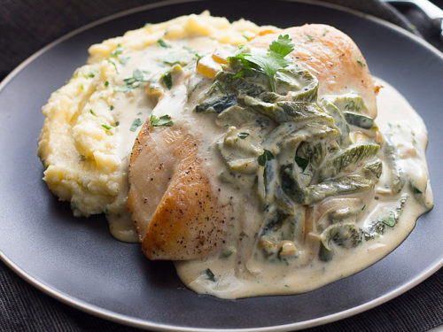 Chicken With Poblano Peppers And Cream Low Carb Maven