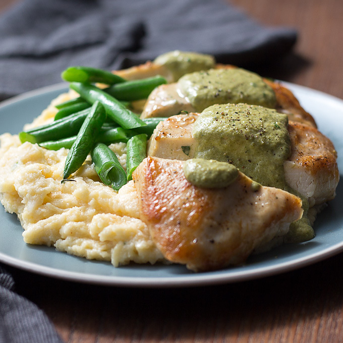 Chicken with Poblano Peppers and Cream