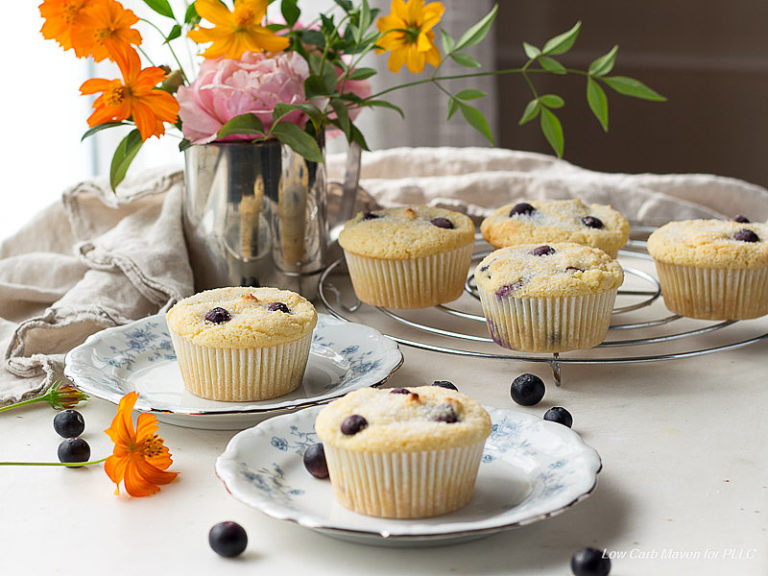 Coconut flour keto blueberry muffins are great low carb muffins.