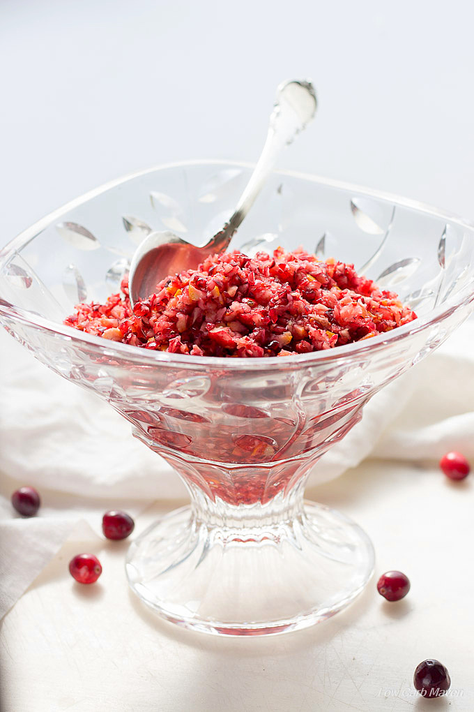Fresh low carb cranberry sauce or relish with orange. Great 