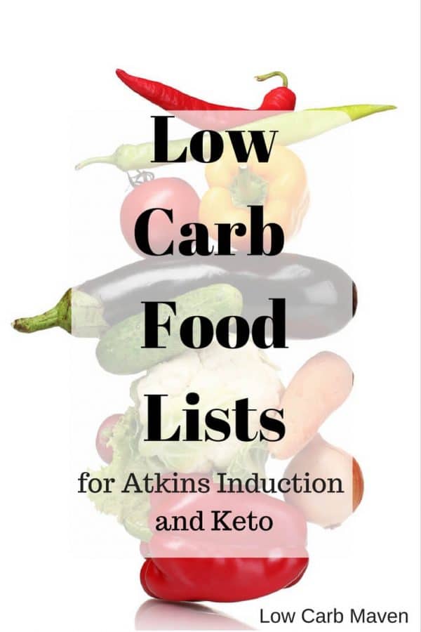 List of low on sale carb foods