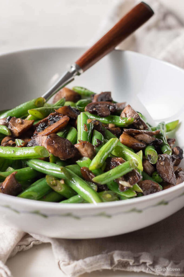 This healthy Green Beans and Mushroom Saute is a perfect low carb & keto side.