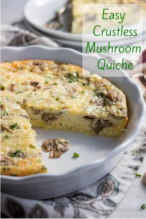 This easy crustless Mushroom Quiche with smoked Gouda is a standout low carb, crustless quiche recipe. keto