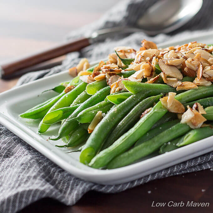 Green Beans Almondine an easy low carb keto side.