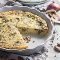This easy crustless Mushroom Quiche with smoked Gouda is a standout low carb, crustless quiche recipe. keto