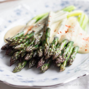 This easy side of asparagus and Hollandiase Sauce is the perfect low carb side.