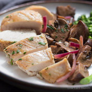 Healthy Low Carb Chicken Recipe with Marinated Mushrooms (Paleo, Whole 30)