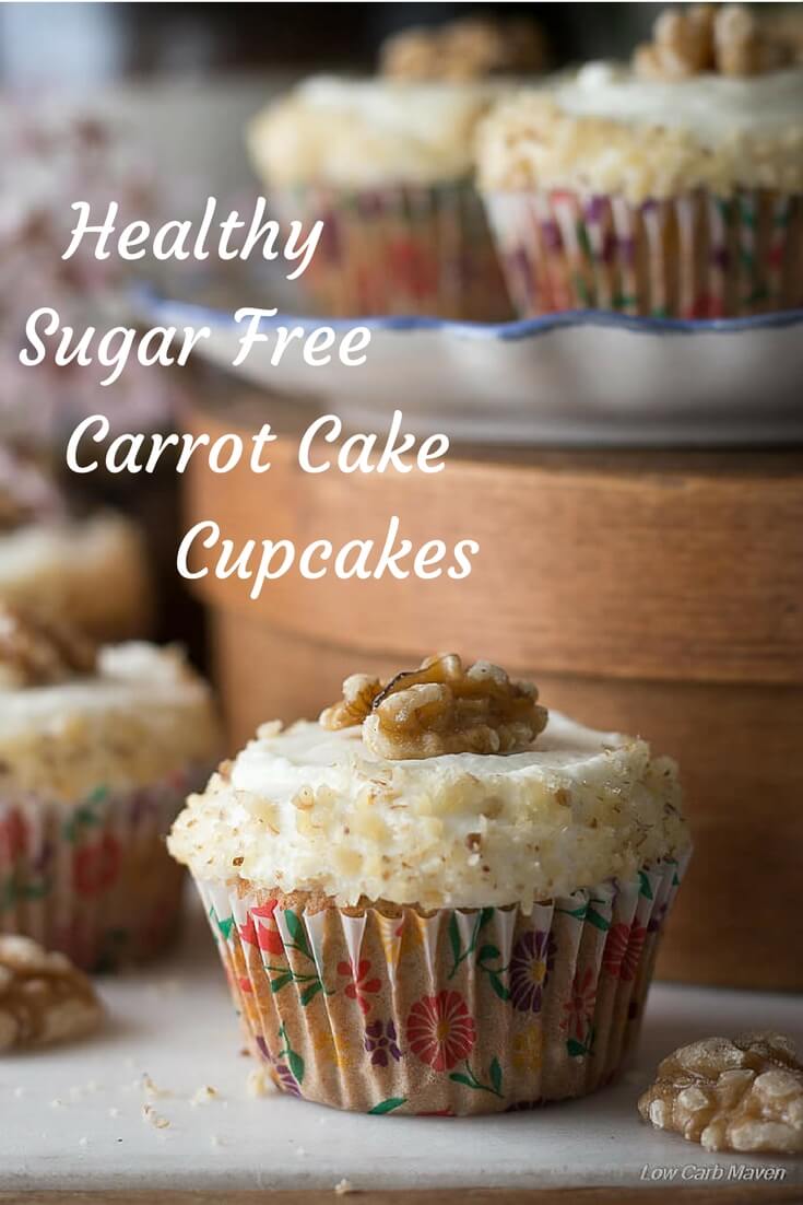 These carrot cake cupcakes are the best sugar free and low carb cupcakes. Great for keto.