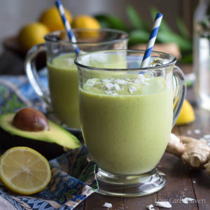 Low Carb Avocado Coconut Milk Smoothie with Ginger and Turmeric