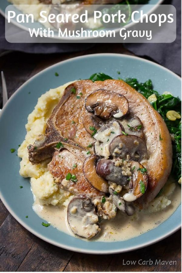 Cream of Mushroom Pork Chops with a homemade mushroom gravy is delicious. No canned soup in this easy recipe.