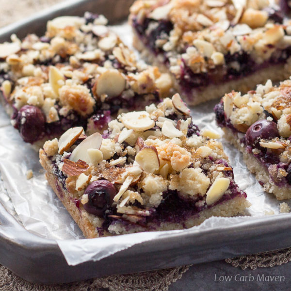 Strawberry Cream Cheese Crumble Bars - Low Carb Maven