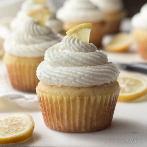 Sugar Free Lemon Cupcakes with Cream Cheese Frosting