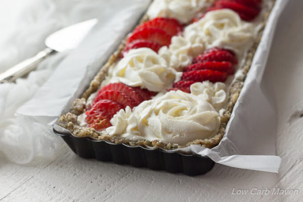 No Bake Sugar Free Strawberry Cheesecake Tart (low carb ...