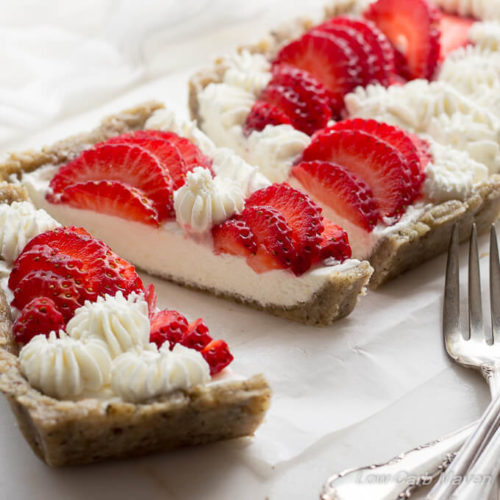 No Bake Sugar Free Strawberry Cheesecake Tart (low carb, keto) Low Carb Maven