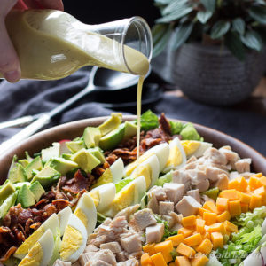Try this low carb Cobb Salad dressing recipe on your favorite healthy salad recipes.