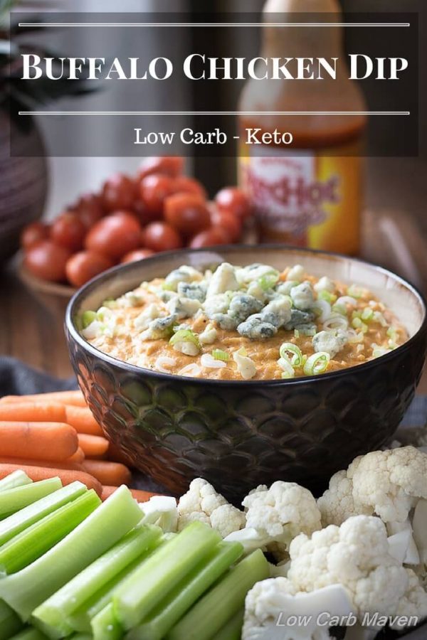 Looking for an easy low carb appetizer? Serve this low carb Buffalo Chicken Dip as a hot appetizer at your next keto party or gathering. 