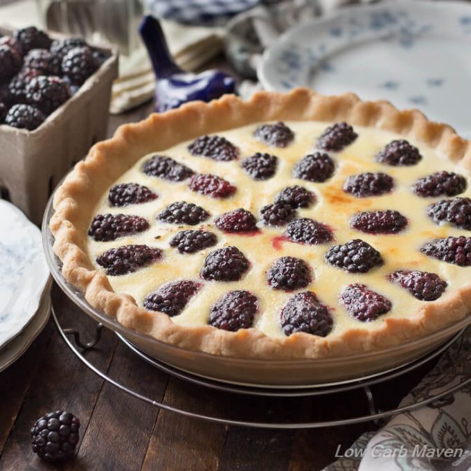 Blackberry Custard Pie - Buttermilk Custard Pie Recipe (Sugar-free, Low Carb)