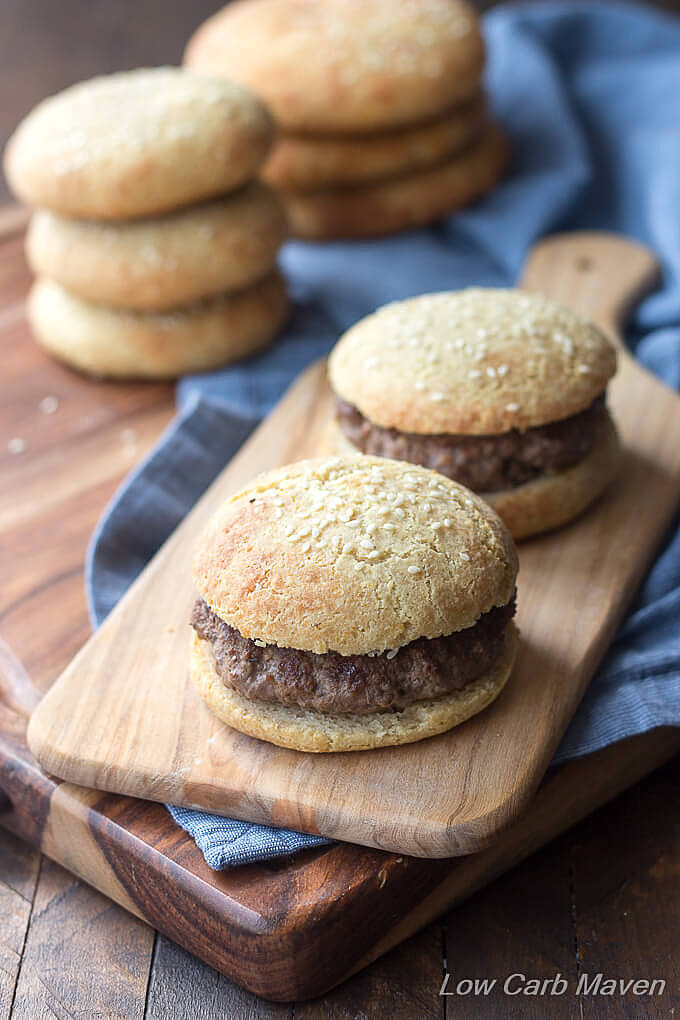 Low Carb Hamburger Buns (Keto Sandwich Rolls) - Low Carb Maven