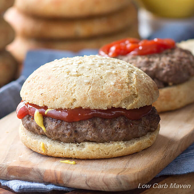 Low Carb Hamburger Buns Keto Sandwich Rolls Low Carb Maven