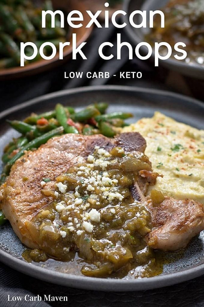 Miss low carb Mexican food? Devour these Mexican Pork Chops recipe with easy chile verde sauce!