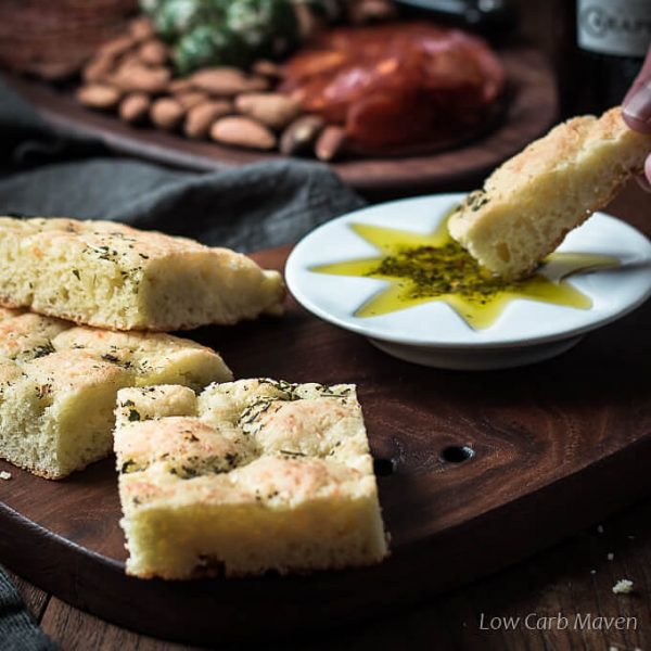 Easy Keto Focaccia with Dipping Sauce Low Carb Maven