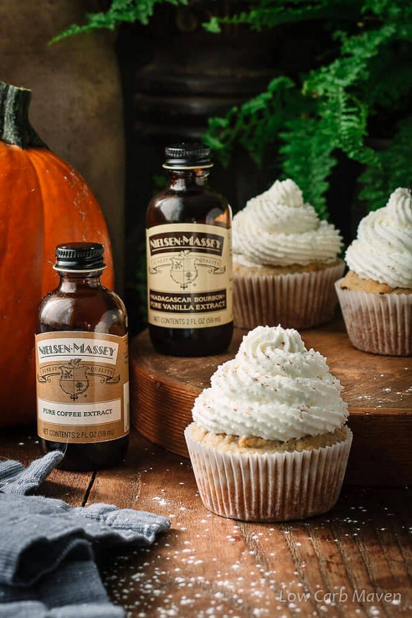 pumpkin spice latte cupcakes (sugar free, low carb)