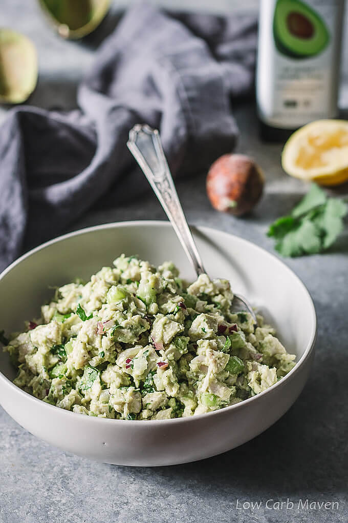 Avocado Chicken Salad (Low Carb, Keto) Low Carb Maven