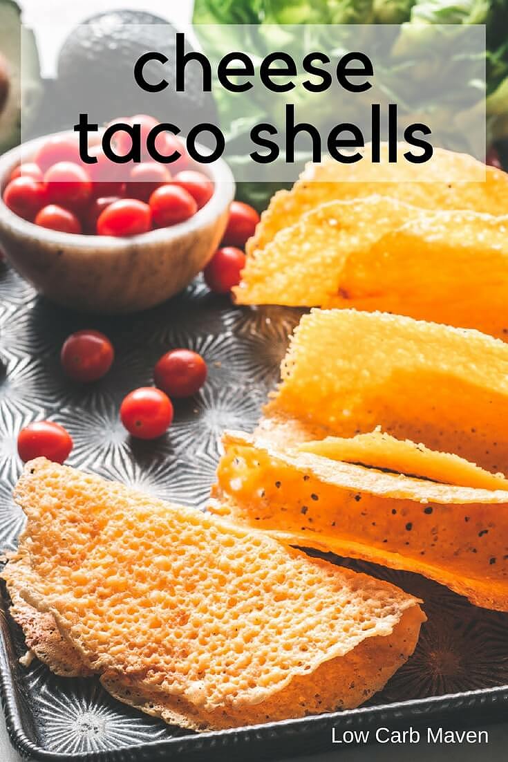 Low carb taco shells made with cheddar cheese #lowcarb #keto #cheeseshells #lowcarbtacoshells #tacoshells #glutenfree