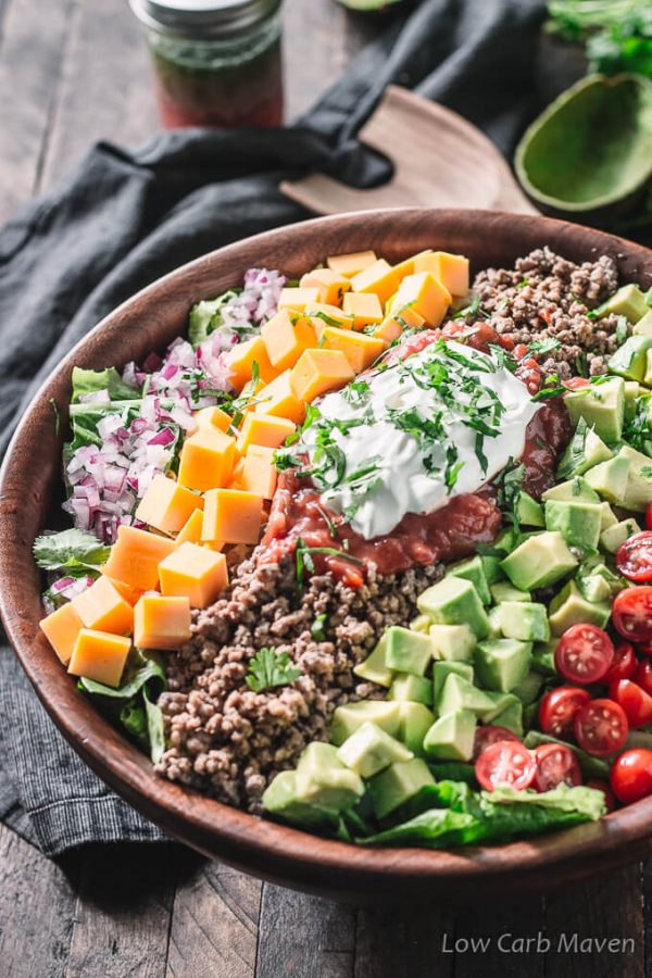 Taco Salad in a Jar (Low Carb) - Bobbi's Kozy Kitchen