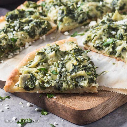 Spinach Artichoke Pizza (keto, low carb) Low Carb Maven