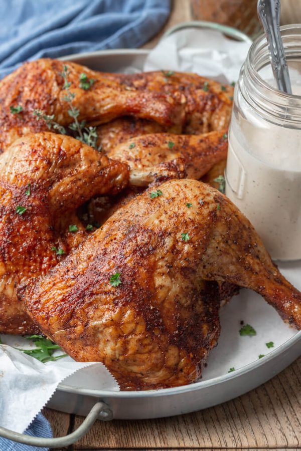 Juicy Smoked Chicken Leg Quarters Low Carb Maven