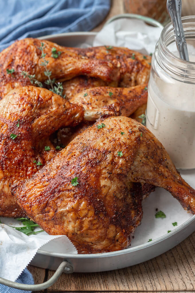 Juicy Smoked Chicken Leg Quarters - Low Carb Maven