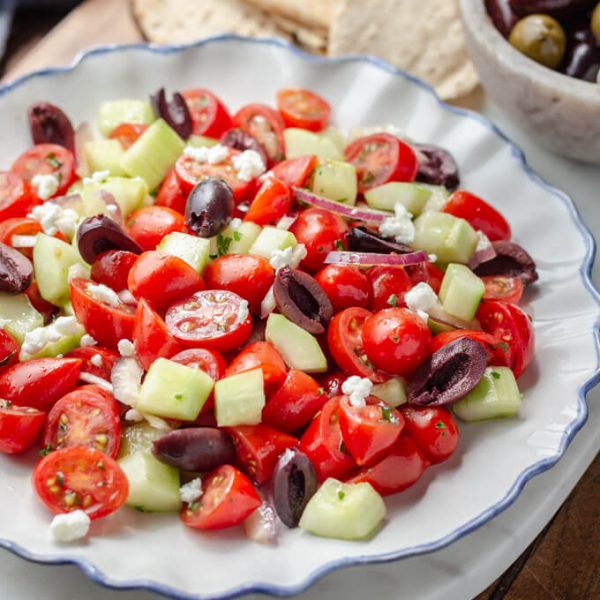 Mediterranean Cucumber Salad (tomato cucumber salad recipe) Low Carb