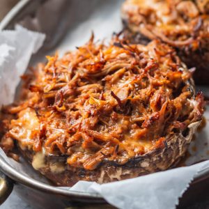 Pulled Pork Stuffed Portobello Mushrooms