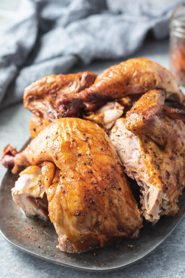 Juicy, Smoked Beer Can Chicken with Dry Rub - an easy chicken recipe for low carb and keto diets. 