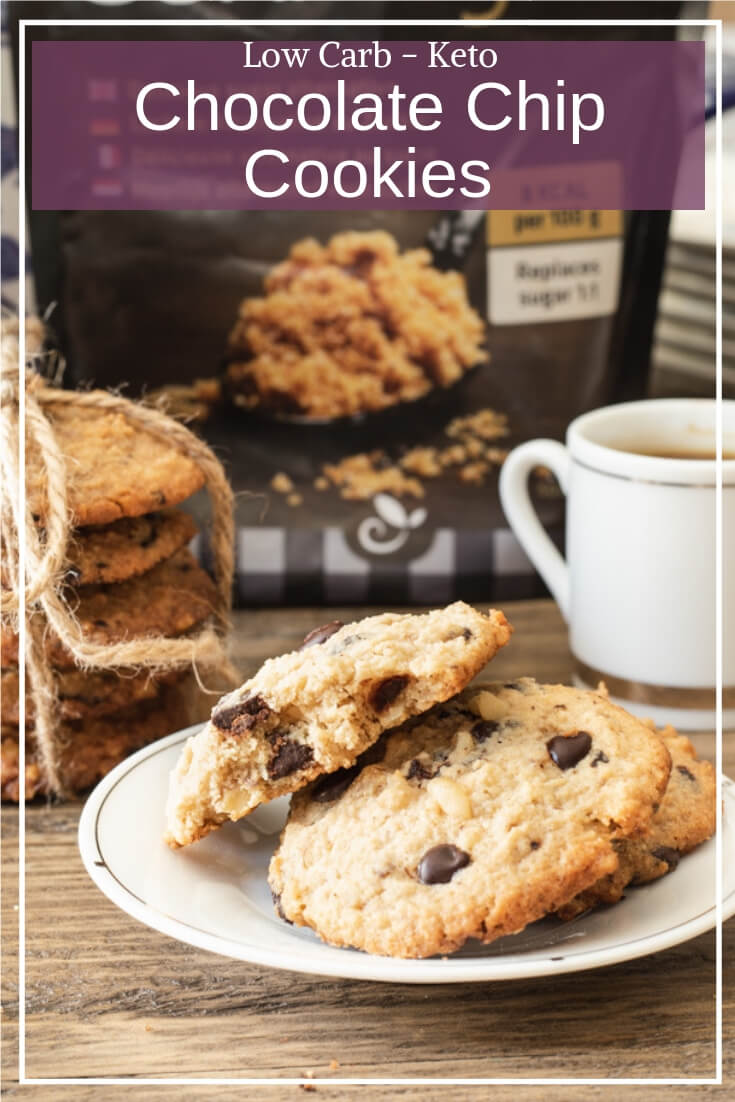 Spoil yourself with these low carb keto chocolate chip cookies! #sponsored #sukrin #keto #sugarfree #lowcarb #chocolatechipcookies #glutenfree