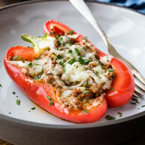 Philly Cheesesteak Stuffed Peppers (keto) - Low Carb Maven