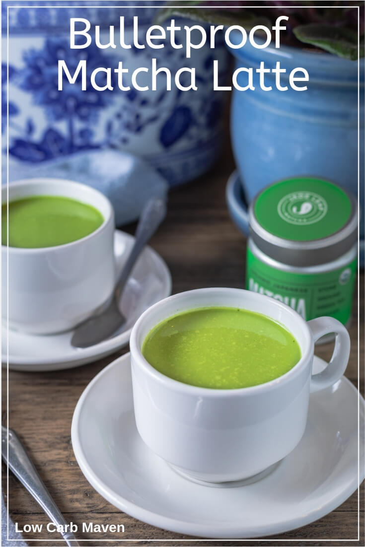 Bulletproof Matcha Latte is a creamy keto drink perfect for morning intermittent fasting! #keto #bulletproof #latte