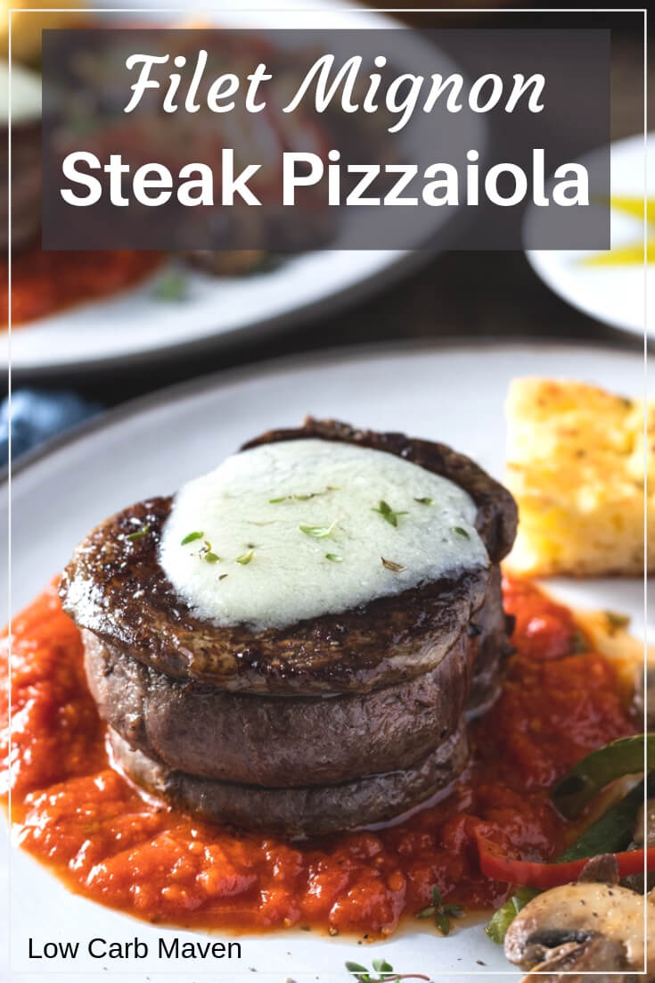This deconstructed Filet Mignon Steak Pizzaiola is a standout Italian meal. #steakpizzaiola #pizzaiola #filetmignon #lowcarb #keto
