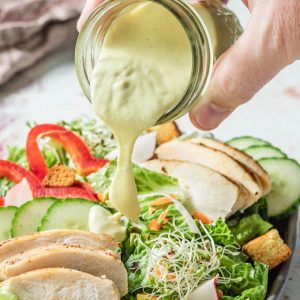 This sumptious keto honey mustard dressing is also a great dipping sauce!