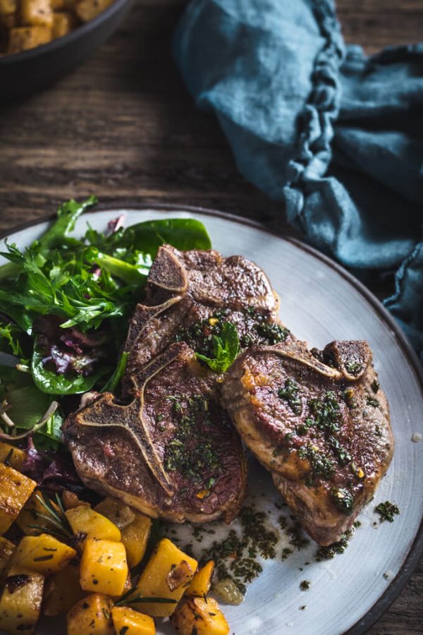 Lamb Chops With Mint Sauce And Roasted Rutabagas Low Carb Maven